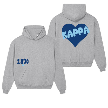Kappa Kappa Gamma Boxy Heart Pullover Hoodie - Grey
