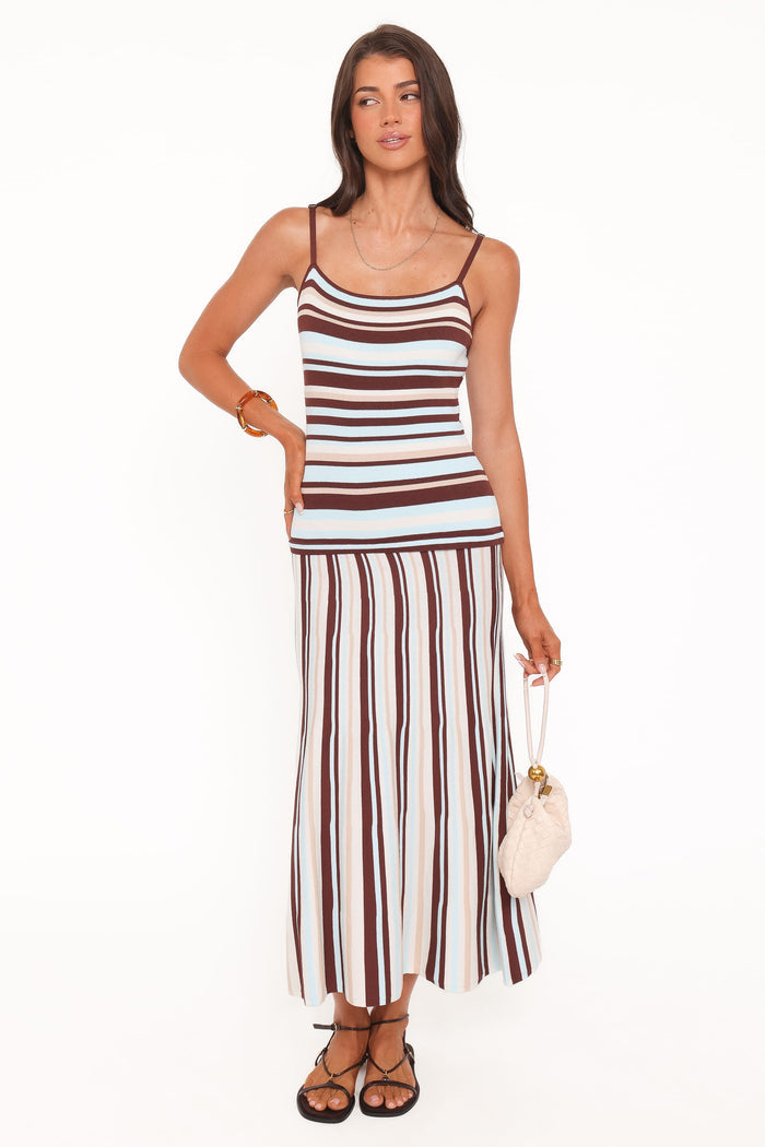 Petal and Pup USA DRESSES Karlin Maxi Dress - Blue Stripe