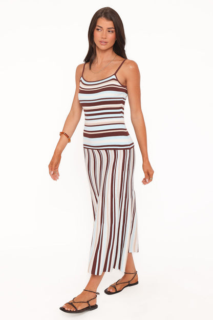 Petal and Pup USA DRESSES Karlin Maxi Dress - Blue Stripe