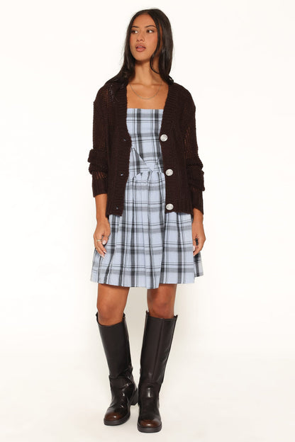 DRESSES Kepler Mini Dress - Icy Blue Plaid