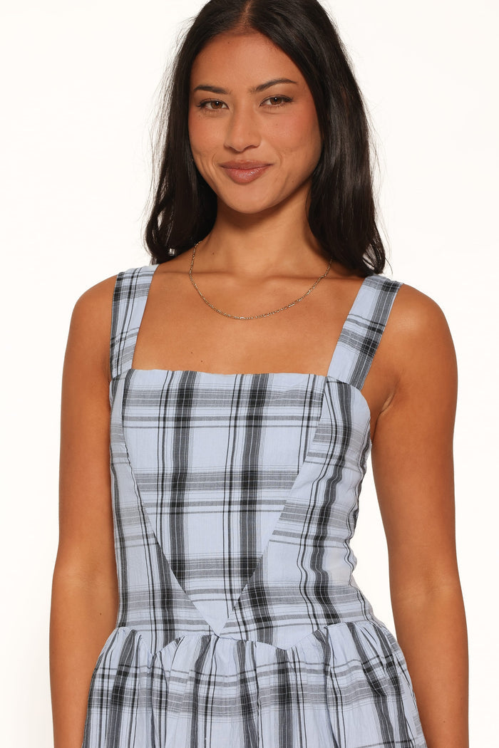DRESSES Kepler Mini Dress - Icy Blue Plaid