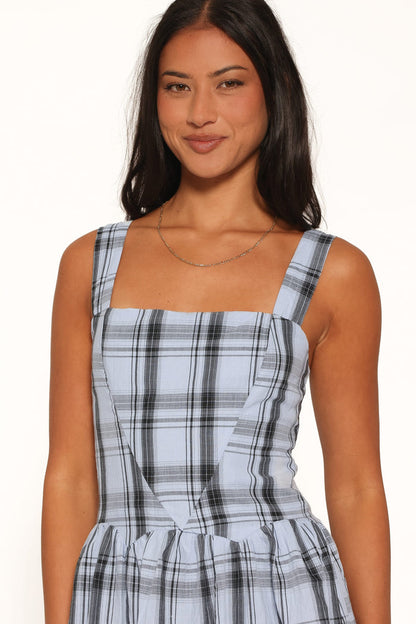 DRESSES Kepler Mini Dress - Icy Blue Plaid