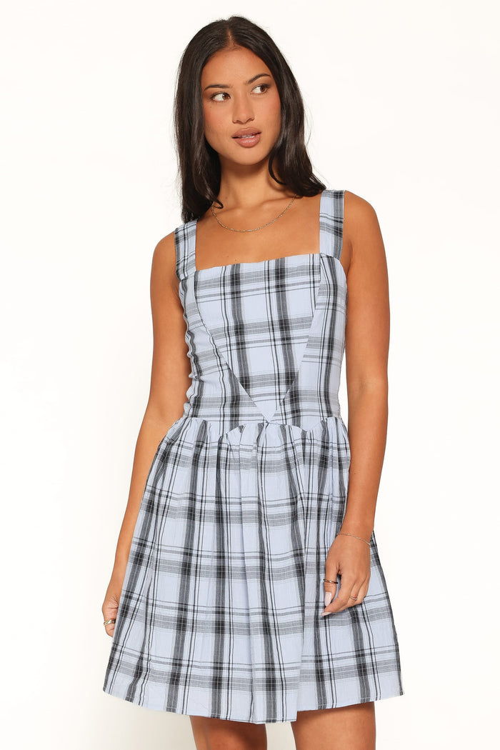 DRESSES Kepler Mini Dress - Icy Blue Plaid