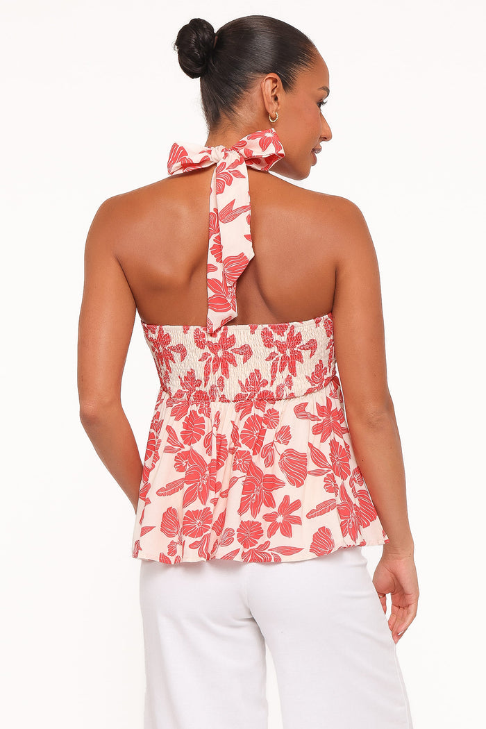 Petal and Pup USA TOPS Klara Halter Top - Red Floral