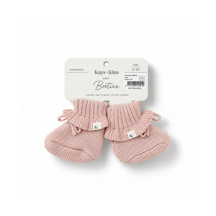 Knit Frill Booties - Dusk