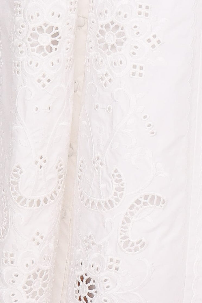 Petal and Pup USA BOTTOMS Kye Midi Skirt - White Broderie
