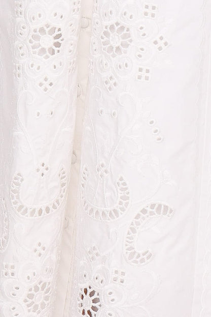 Petal and Pup USA BOTTOMS Kye Midi Skirt - White Broderie