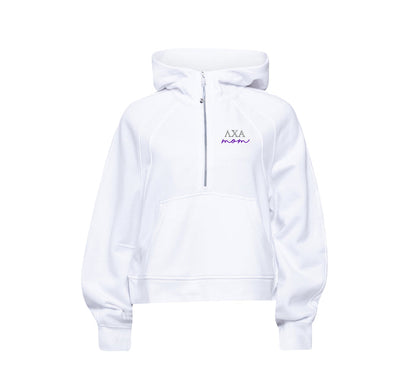 Lambda Chi Alpha Mom lululemon Scuba Oversized Crop Half-Zip Hoodie - White