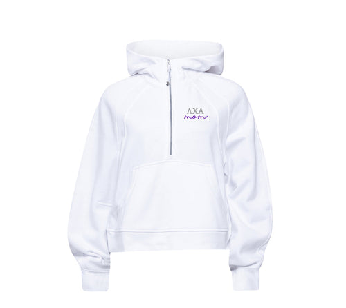 Lambda Chi Alpha Mom lululemon Scuba Oversized Crop Half-Zip Hoodie - White