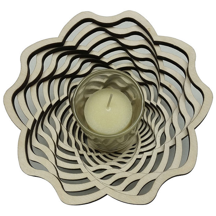 Laser Cut Wooden Votive - Blossom