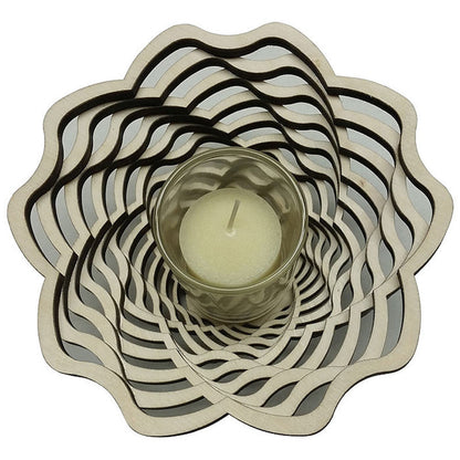 Laser Cut Wooden Votive - Blossom