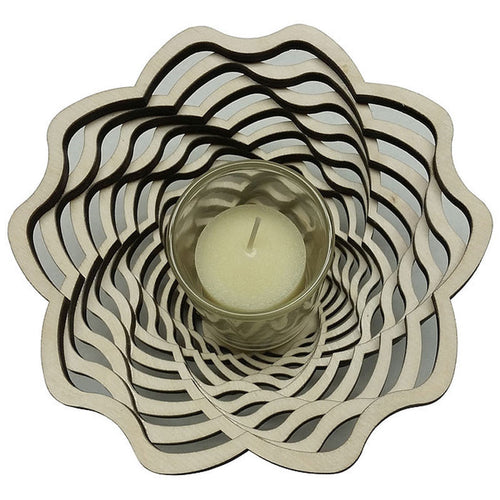 Laser Cut Wooden Votive - Blossom