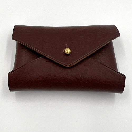 ~ Leather Wallet Pouch - brown / brass