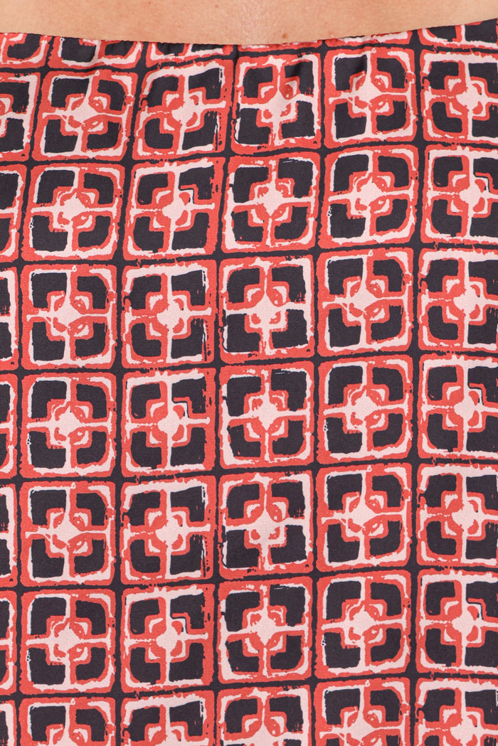 Petal and Pup USA TOPS Lexi Top - Red Geometric