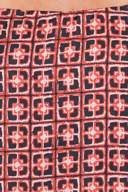 Petal and Pup USA TOPS Lexi Top - Red Geometric
