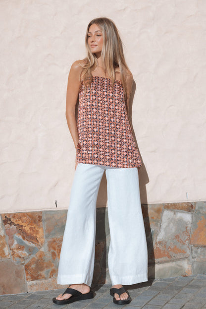 Petal and Pup USA TOPS Lexi Top - Red Geometric