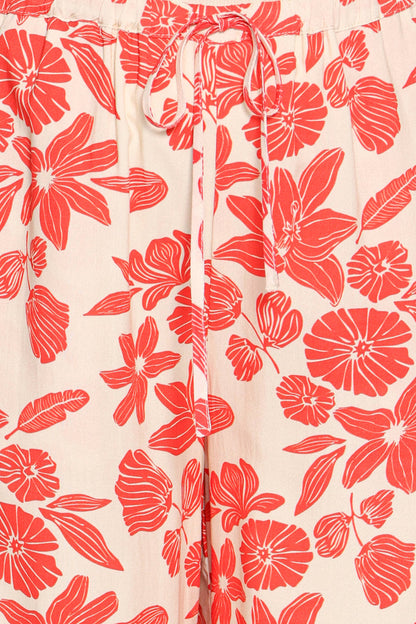 BOTTOMS Lira Tie Waist Pant - Red Floral