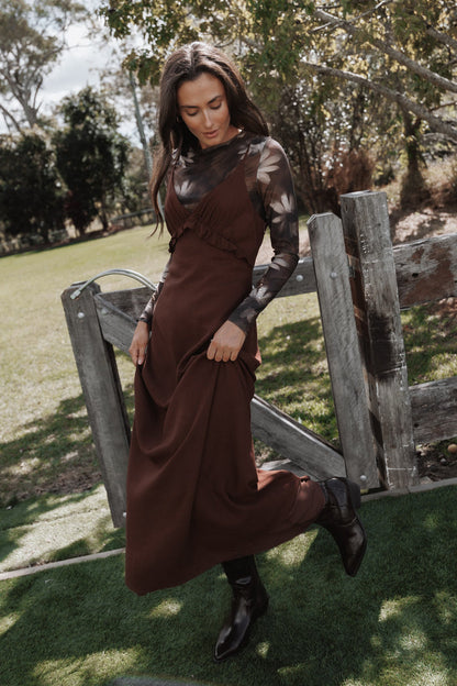 DRESSES Lorella Midi Dress - Dark Brown