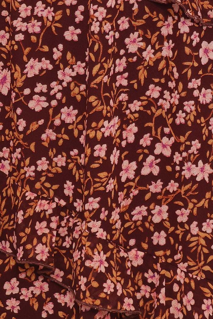 Petal and Pup USA DRESSES Lorrie Maxi Dress - Brown Ditsy Floral