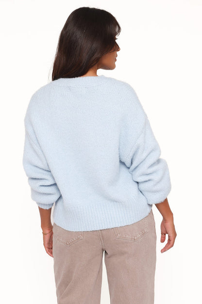 Petal and Pup USA KNITWEAR Lucah Cardigan - Baby Blue