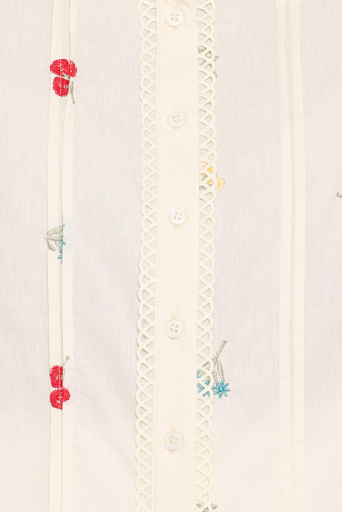 Petal and Pup USA TOPS Lucile Embroidered Shirt - Light Yellow
