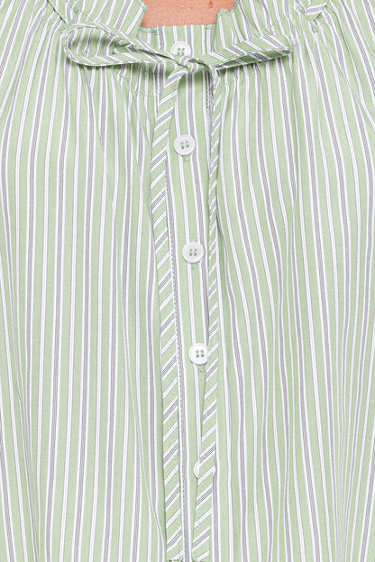 Petal and Pup USA TOPS Luisa Ruffle Top - Green/White