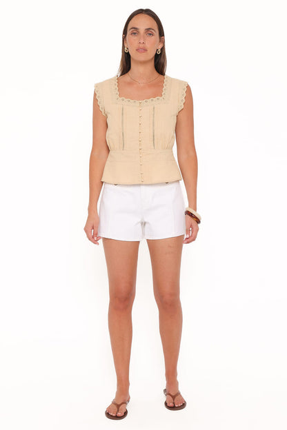 Petal and Pup USA TOPS Luke Button Top - Khaki