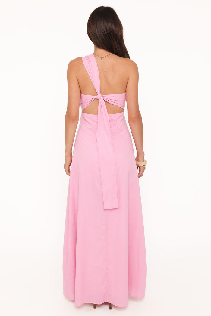 Petal and Pup USA DRESSES Luna One Shoulder Maxi Dress - Pink