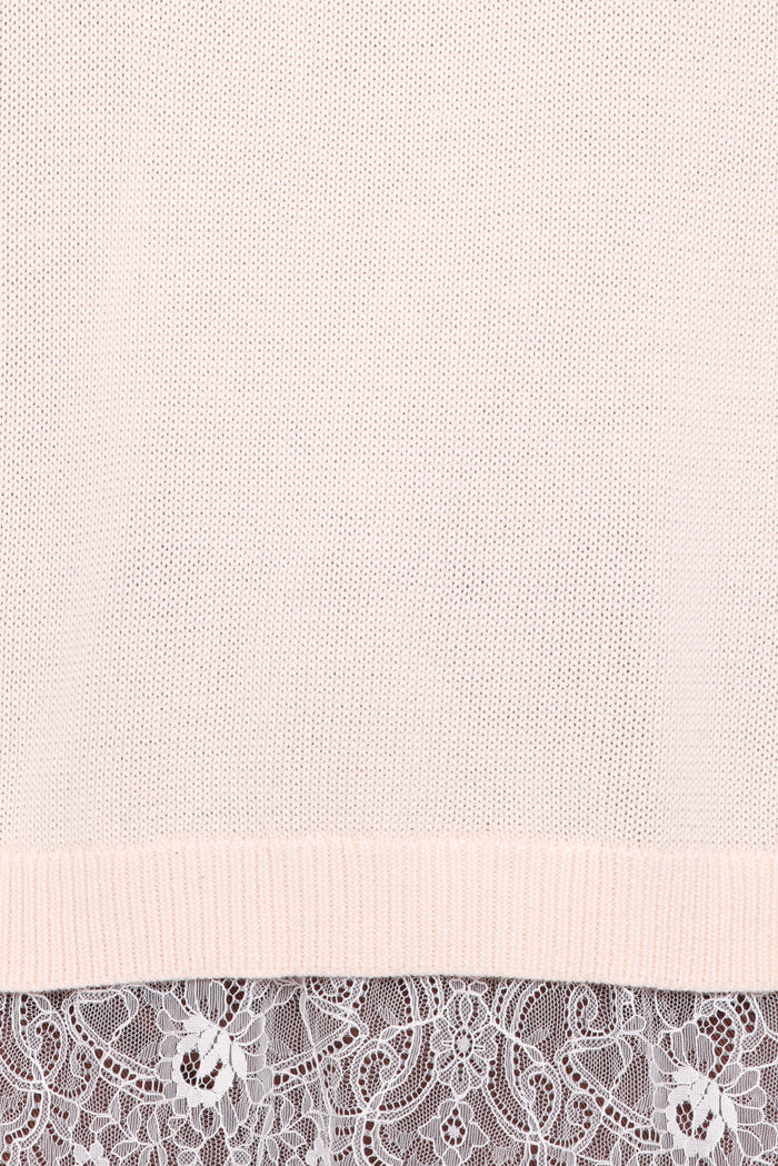 KNITWEAR Mabel Lace Trim Sweater - Cream White
