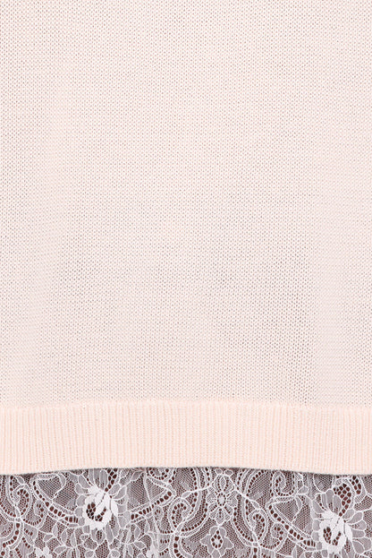 KNITWEAR Mabel Lace Trim Sweater - Cream White