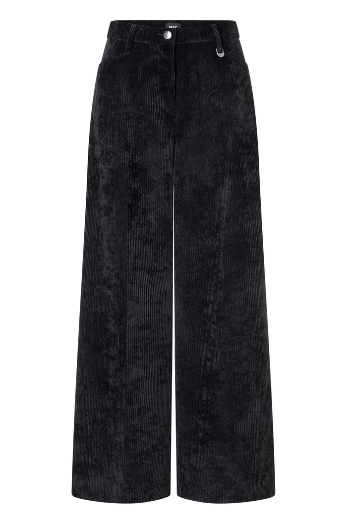 Mac Jeans 2793-0410-90 Black Palazzo Corduroy Trousers front view by Mac Jeans Shop Mac Jeans at Dotique