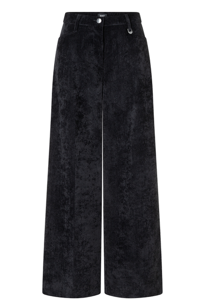 Mac Jeans 2793-0410-90 Black Palazzo Corduroy Trousers front view by Mac Jeans Shop Mac Jeans at Dotique