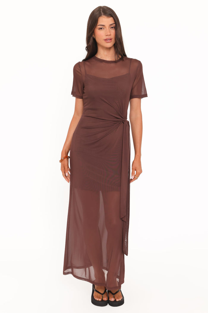 Petal and Pup USA DRESSES Marcello Maxi Dress - Dark Brown