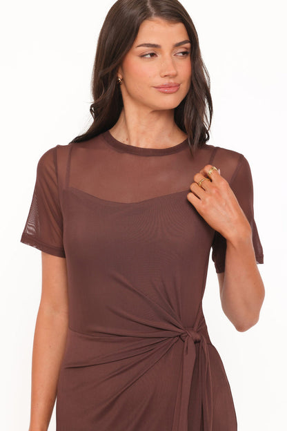 Petal and Pup USA DRESSES Marcello Maxi Dress - Dark Brown