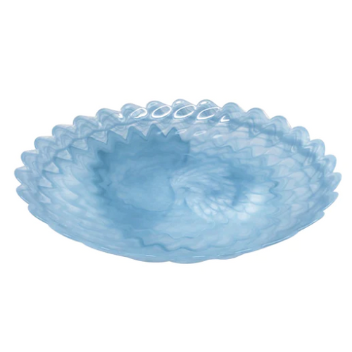 Mariposa Alabaster Aqua Large Scallop Rim Bowl