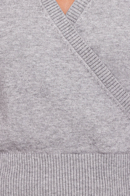Petal and Pup USA KNITWEAR Marshall Wrap Knit Sweater - Grey