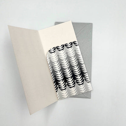 Merry Christmas Black and Silver Trees Greeting Card