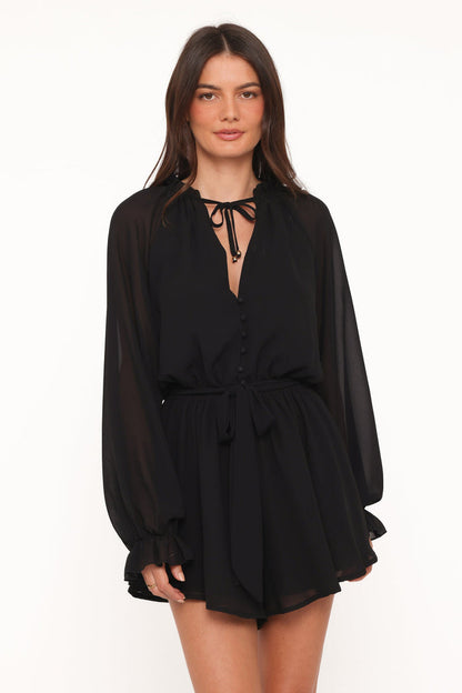 Petal and Pup USA PLAYSUITS Michelle Romper - Black