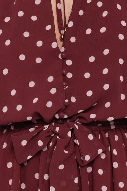 Petal and Pup USA PLAYSUITS Michelle Romper - Burgundy Polka Dot