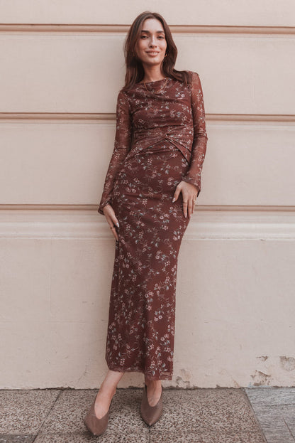 DRESSES Nash Long Sleeve Dress - Rust Floral