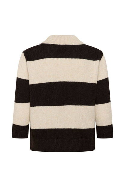 Part Two CharlottPW Jumper Whitecap Gray/Mole 30310833 305382 striped back view by Part Two Shop Part Two at Dotique