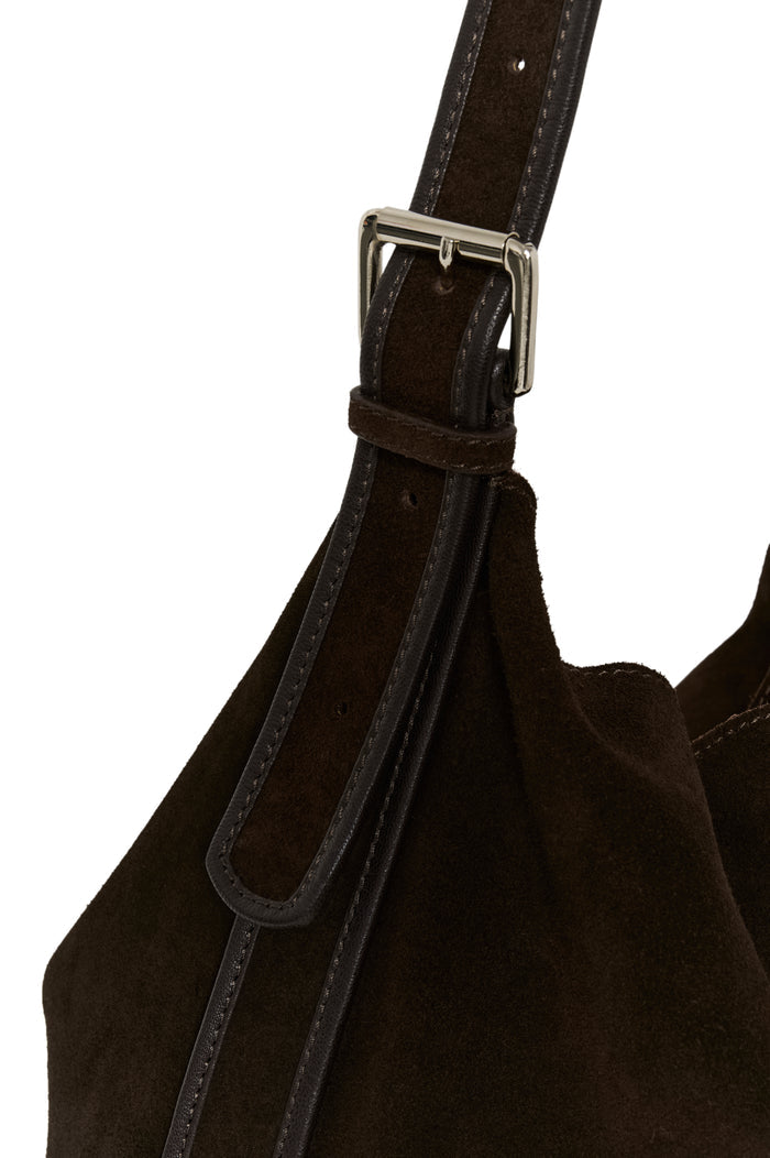 Part Two CorylaPW Brown Mole Suede Shoulder Bag 30310904 191106 close up Shop Part Two at Dotique