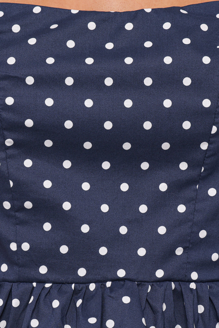 TOPS Paula Open Tie Back Top - Navy