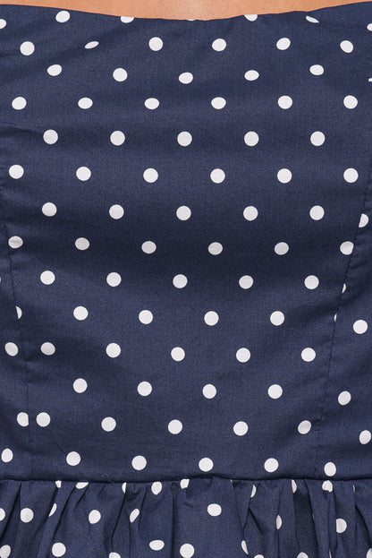 TOPS Paula Open Tie Back Top - Navy