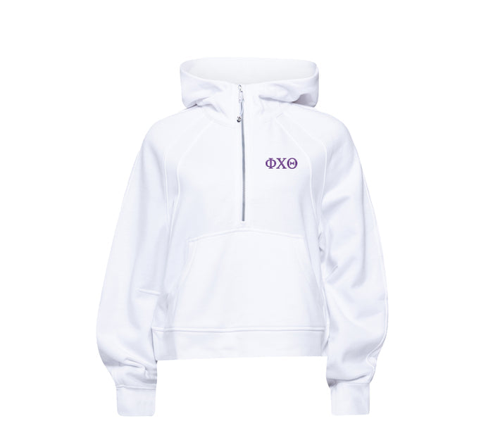 Phi Chi Theta lululemon Scuba Oversized Half-Zip Hoodie - White