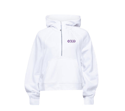 Phi Chi Theta lululemon Scuba Oversized Half-Zip Hoodie - White