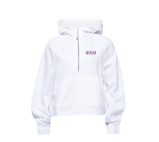 Phi Chi Theta lululemon Scuba Oversized Half-Zip Hoodie - White