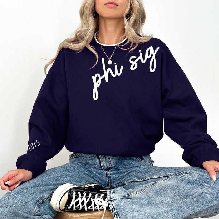 Phi Sigma Sigma 1913 Avenue Crewneck