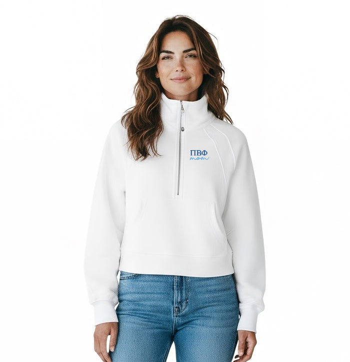 Pi Beta Phi MOM lululemon Scuba Oversized Funnel-Neck Half Zip - White