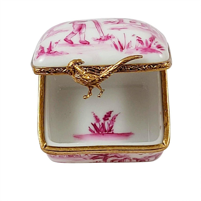 Pink Toile Porcelain Limoges Traditional furniture French Trinket Box
